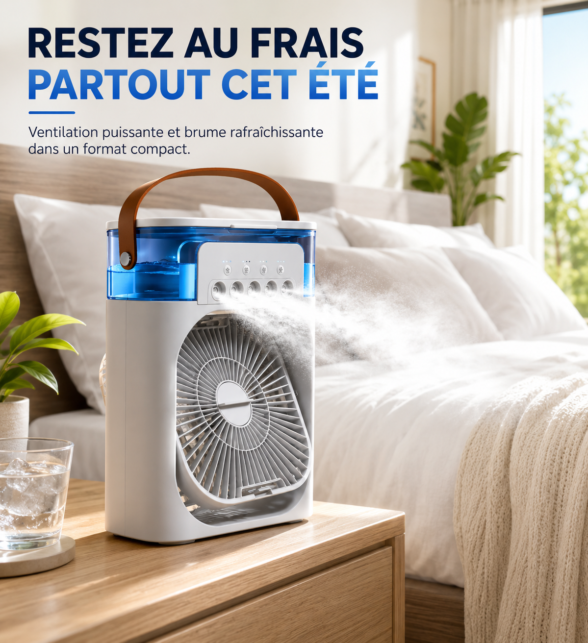 Aorys | Ventilateur Brumisateur Portable 3-en-1