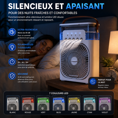 Aorys | Ventilateur Brumisateur Portable 3-en-1